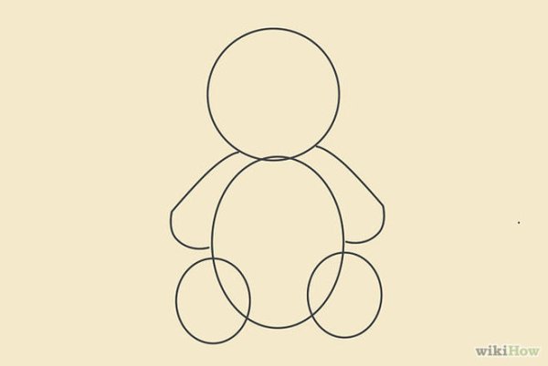 Поэтапное рисование игрушки медведя