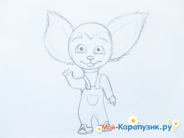 Малыш из Барбоскиных карандашом