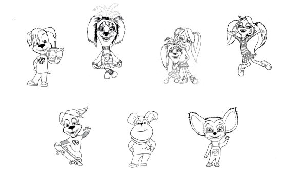 Маленькие раскраски Барбоскины