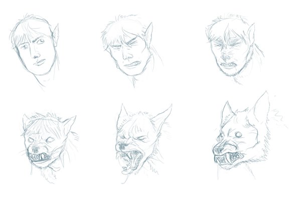 Рисование по этапам оборотни