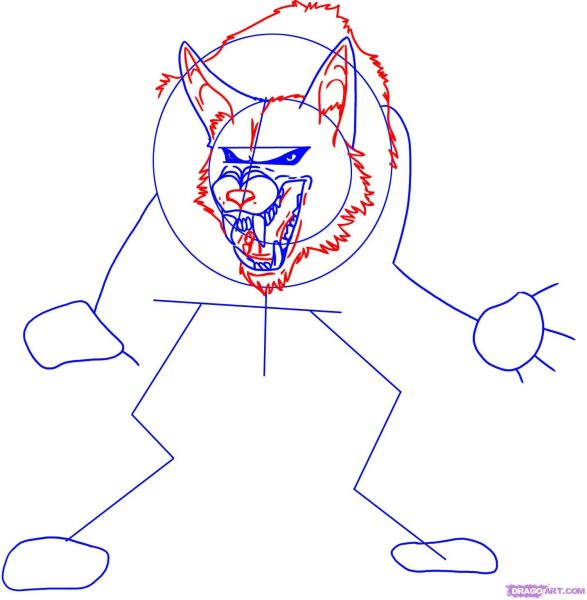 Оборотень рисунок поэтапно