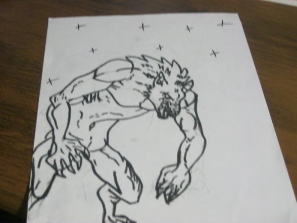 Поэтапное рисование оборотня