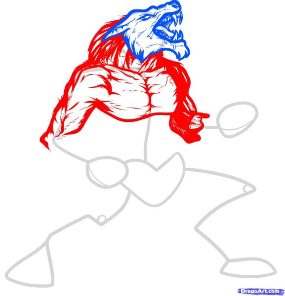 Волк оборотень поэтапное рисование для детей