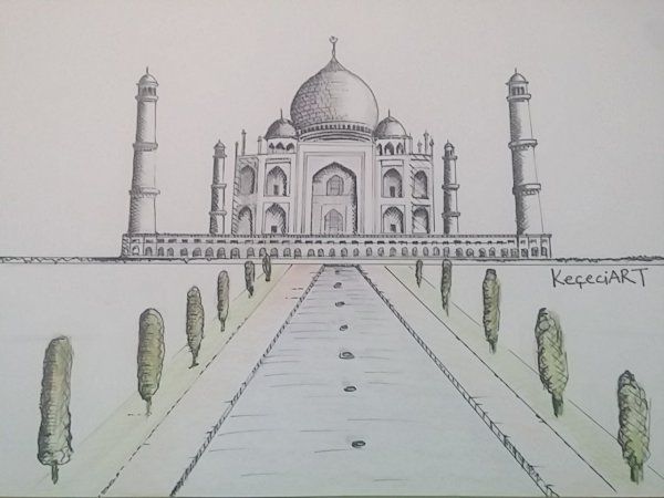 Тадж-Махал Индия рисунок легкий