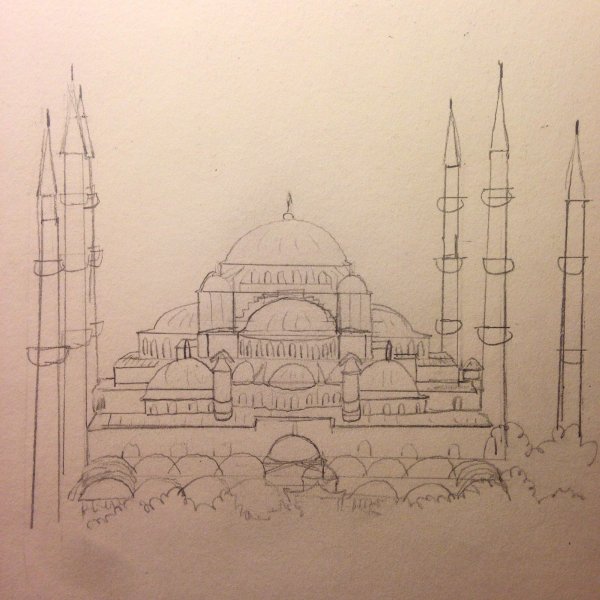 Мечеть сердце Чечни рисунок