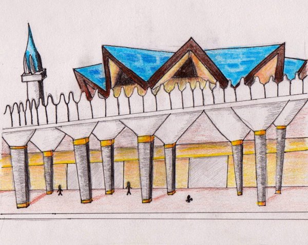 Мечеть форма карандашом