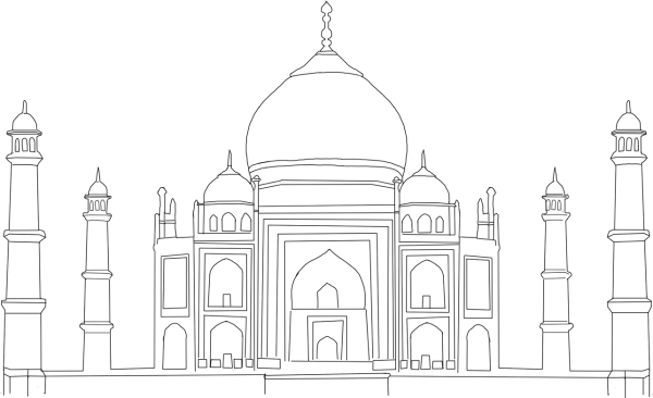 Тадж-Махал Индия рисунок