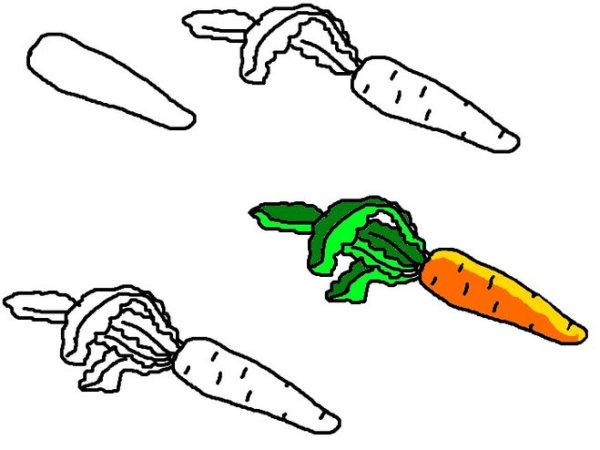 Как нарисовать морковку