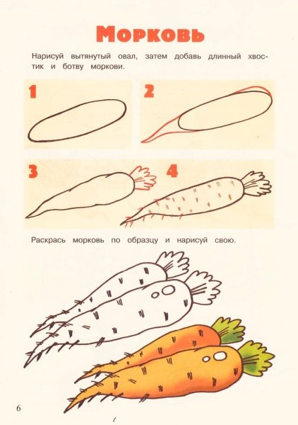 Морковка рисунок карандашом