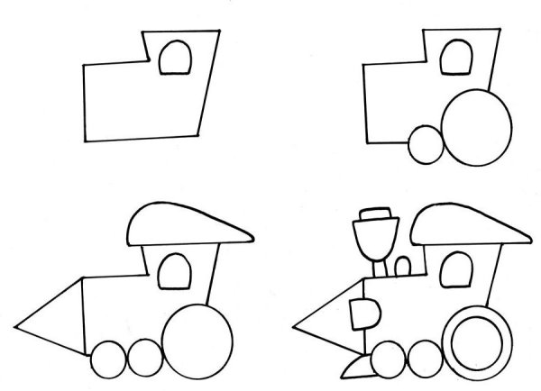 Схема рисования динозавра для детей