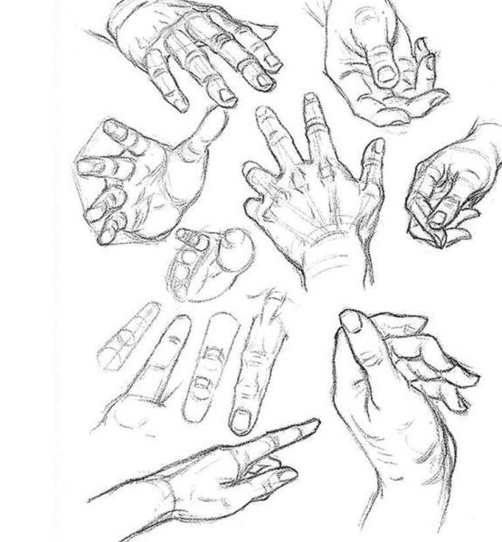 Наброски кистей рук