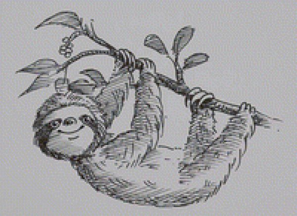 Ленивец вышивка