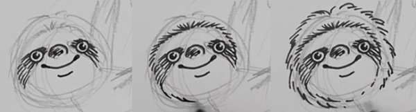 Ленивец рисунок поэтапно