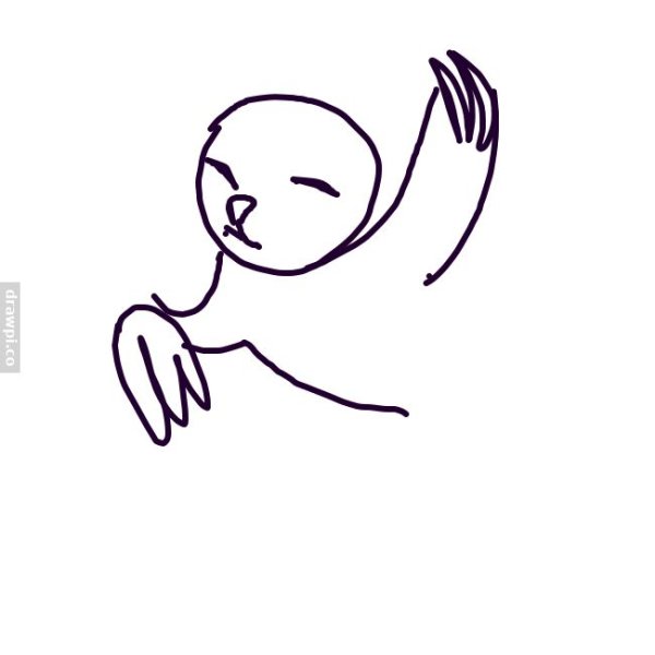 Поэтапное рисование ленивца