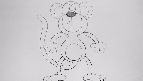 Обезьяна рисунок карандашом