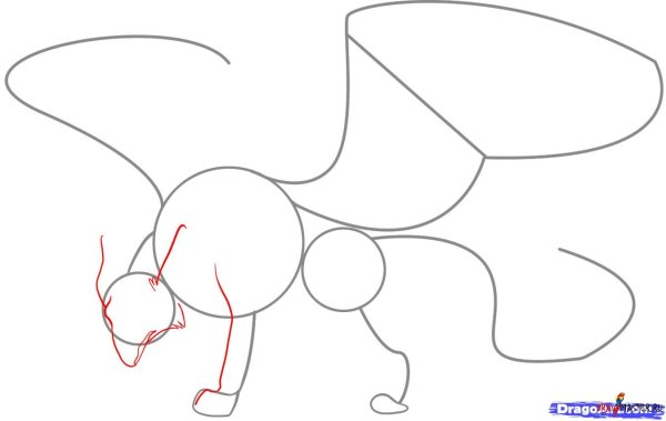 Грифон поэтапный рисунок