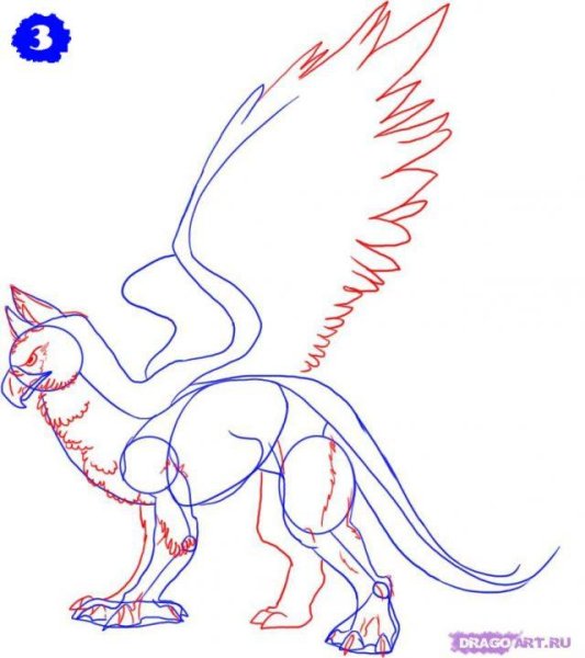 Грифон рисунок для срисовки