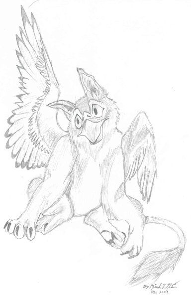 Грифон рисунок карандашом