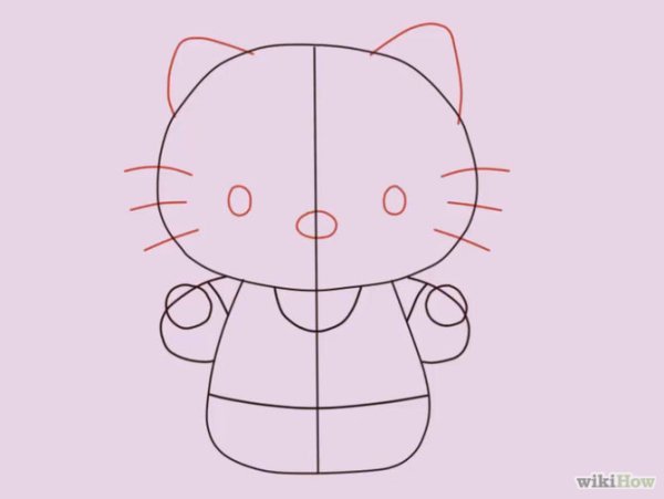 Как нарисовать Хелло Китти поэтапно карандашом для начинающих