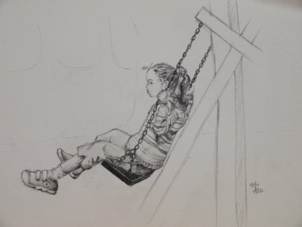 Рисование качели