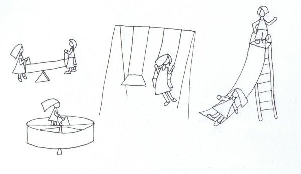 Детская площадка рисунок карандашом