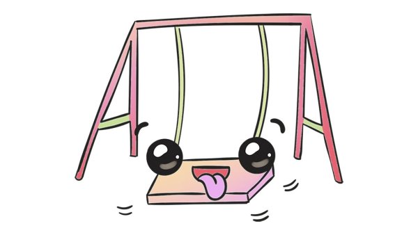 Качели карандашом