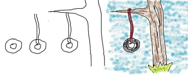 Качели рисунок поэтапно