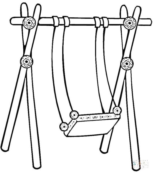 Качели раскраска