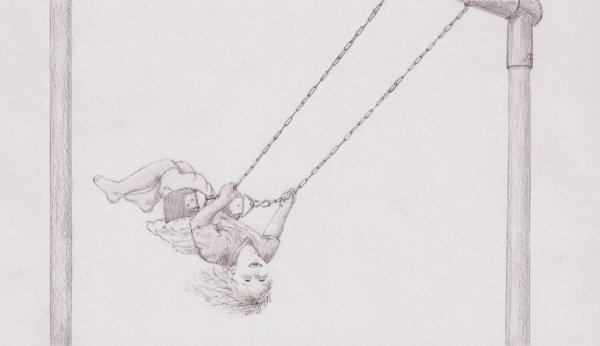 Позы для рисования на качелях