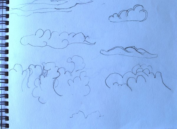 Красивые облака рисунок карандашом