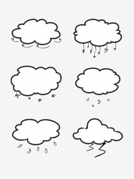 Поэтапное рисование облаков