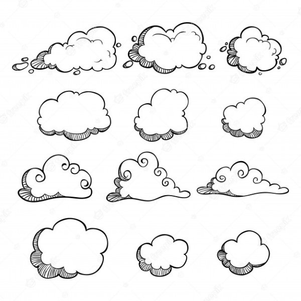 Облако контур разные