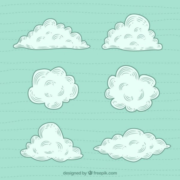 Облако иллюстрация прорисованная