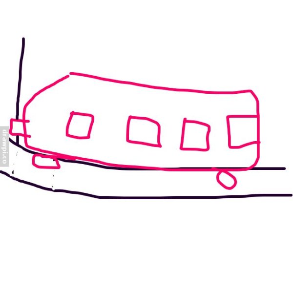 Рисование трамвая пошагово для детей