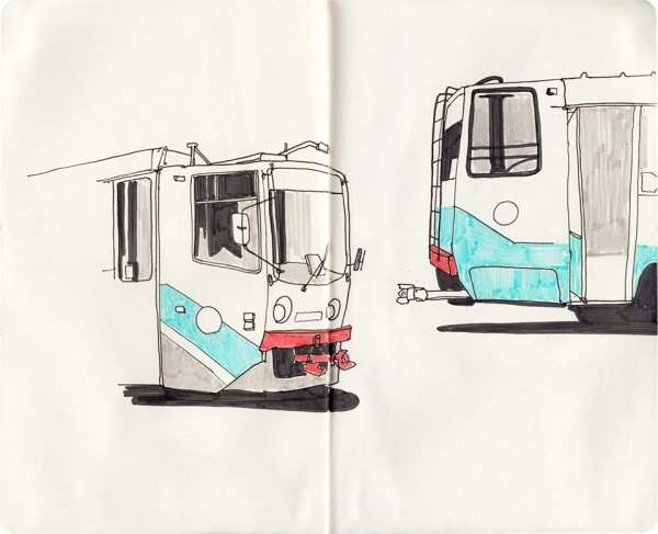 Трамвай карандашом