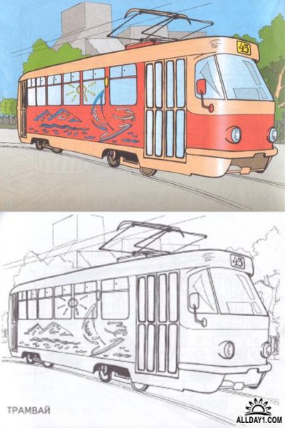 Трамвай карандашом