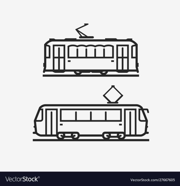 Трамвай силуэт рисунок