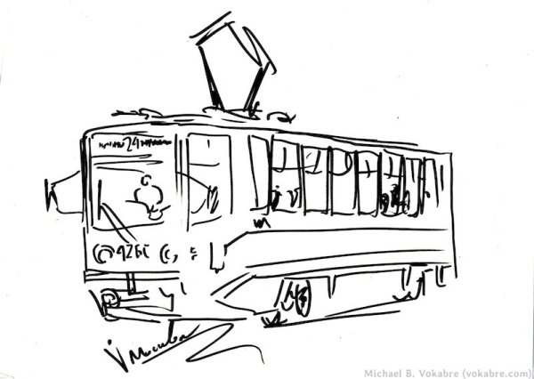 Трамвай раскраска для детей