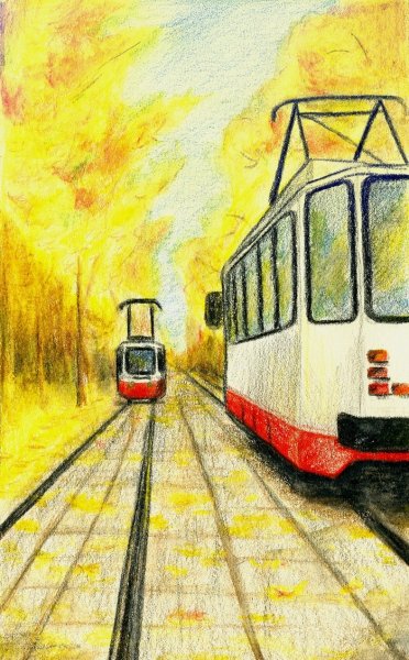 Трамвай рисунок