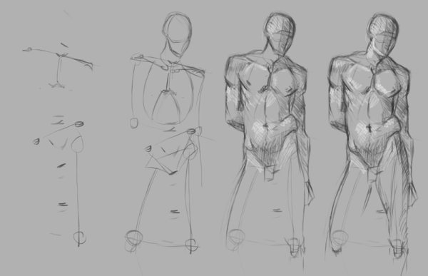 Набросок мужского тела