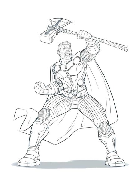 Раскраска Мстители тор РАГНАРОК