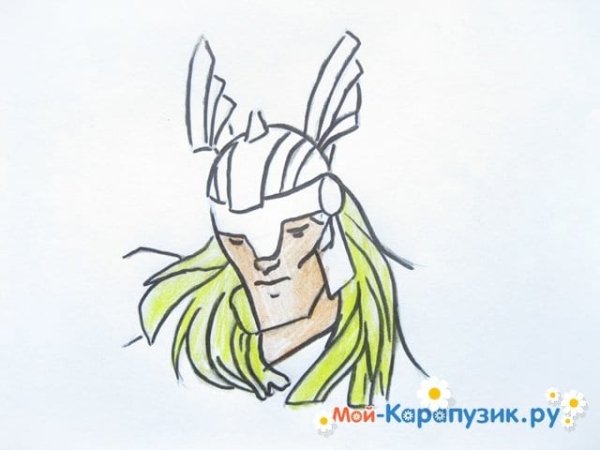 Как нарисовать поэтапно голову тора