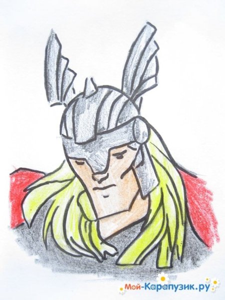 Тор рисунок карандашом цветной