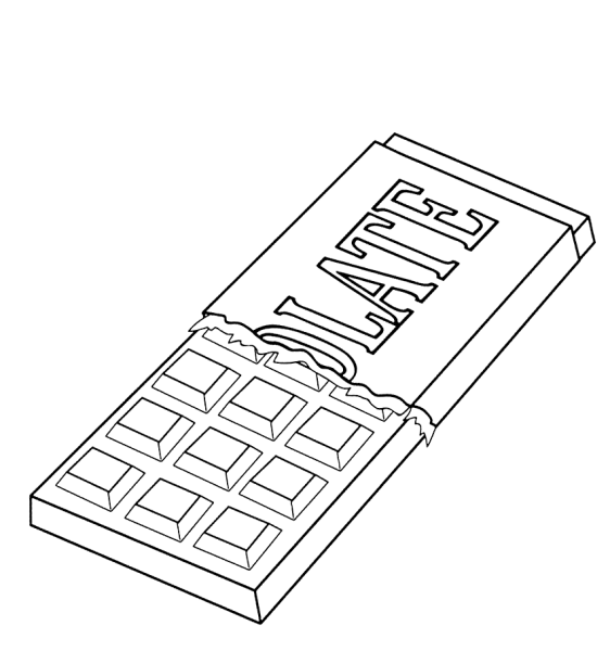 Раскраска шоколадка