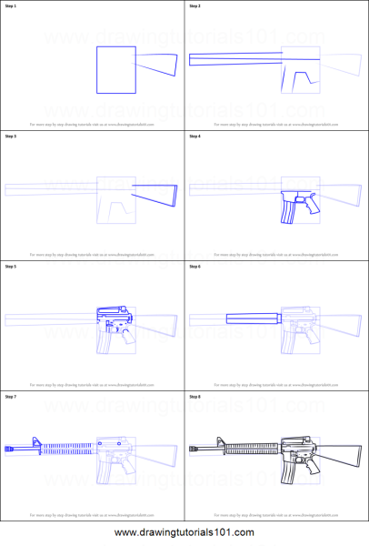Пошаговая инструкция рисования винтовки
