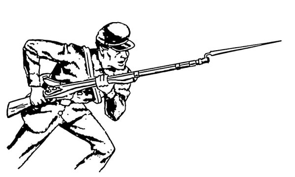 Раскраска Солдатов с оружием