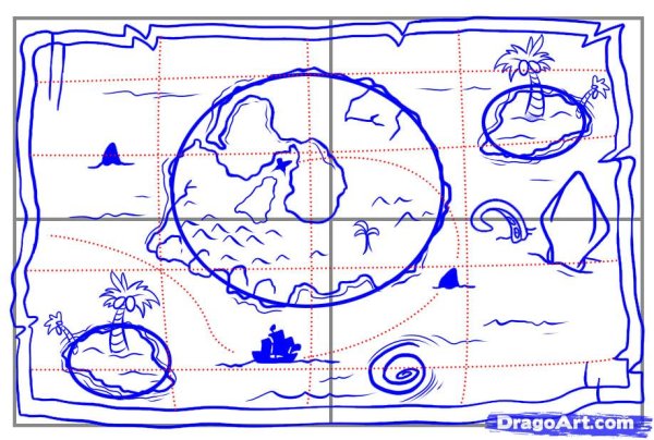 Карта нарисованная карандашом