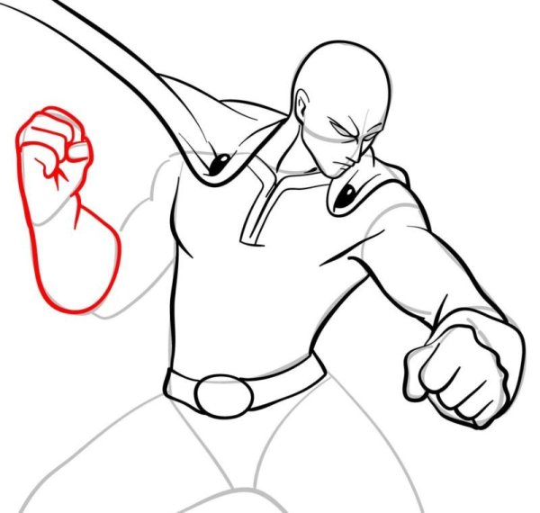 Как нарисовать Сайтаму