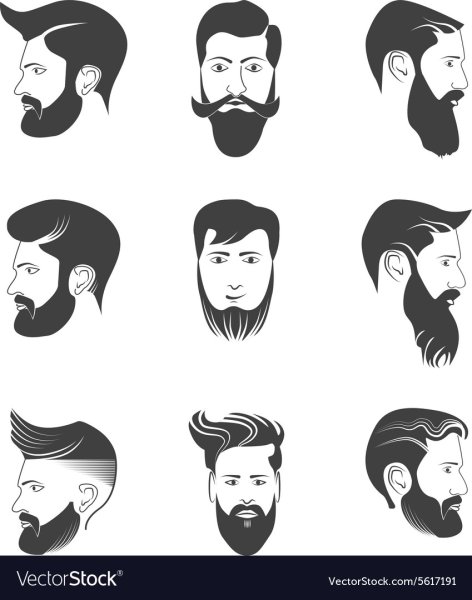 Векторные прически мужские