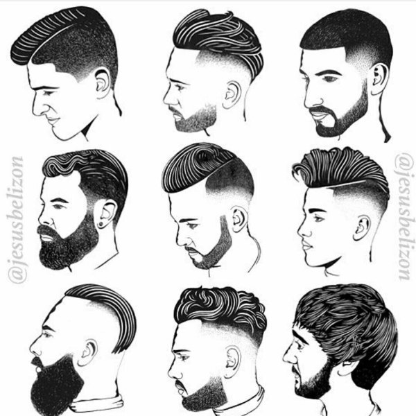 Стрижка фейд мужская схема